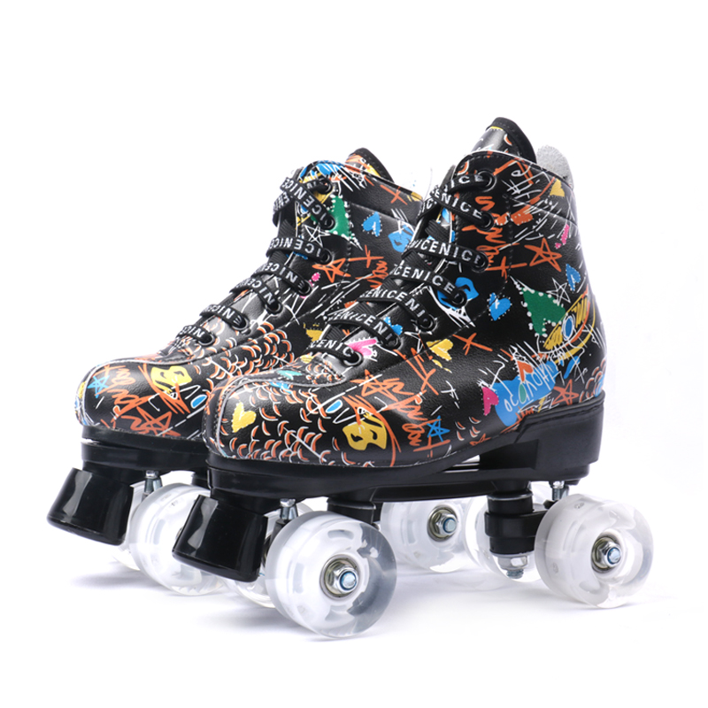Black graffiti + white wheel + gear + shoe bag